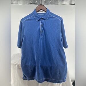 Johnston and Murphy blue modal polo